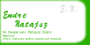 endre matajsz business card